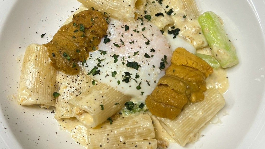 うにを使ったパスタ